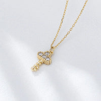 Gold Plated Sterling Silver Mini Key Necklace