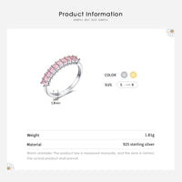 Pink Cubic Zirconia Sterling Silver Band Ring