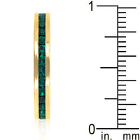 Green Crystal Eternity Stackable Ring