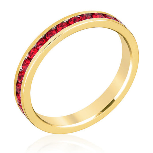 Ruby Red Stackable Gold Ring