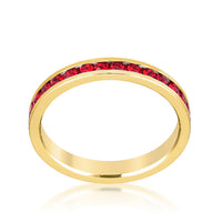 Ruby Red Stackable Gold Ring