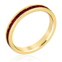 Garnet Crystal Stackable Eternity Ring in Gold