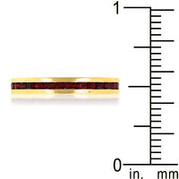 Garnet Crystal Stackable Eternity Ring in Gold
