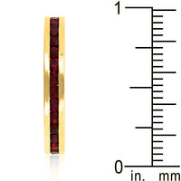Garnet Crystal Stackable Eternity Ring in Gold