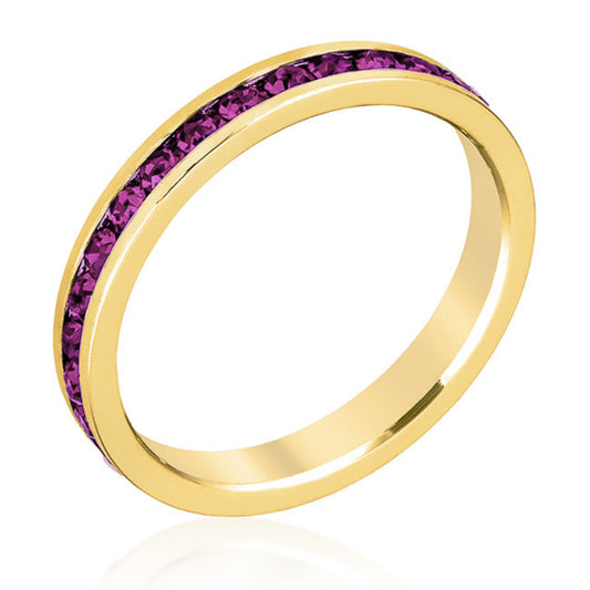 Purple Crystal Stackable Ring