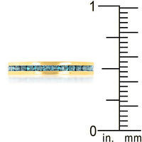 Aqua Crystal Gold Stackable Ring