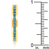 Aqua Crystal Gold Stackable Ring