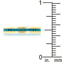 Turquoise Crystal Stackable Gold Ring