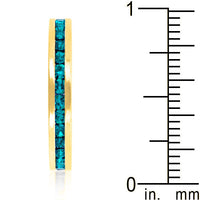 Turquoise Crystal Stackable Gold Ring