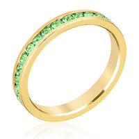 Peridot Crystal Gold Stackable Ring