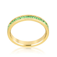 Peridot Crystal Gold Stackable Ring
