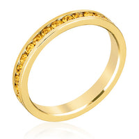 Yellow Crystal Stackable Ring