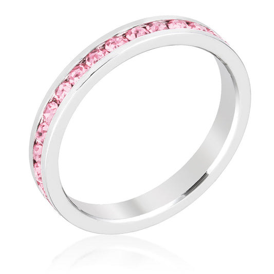 Pink Crystal Stackable Ring
