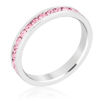 Stackable Pink Crystal Eternity Ring