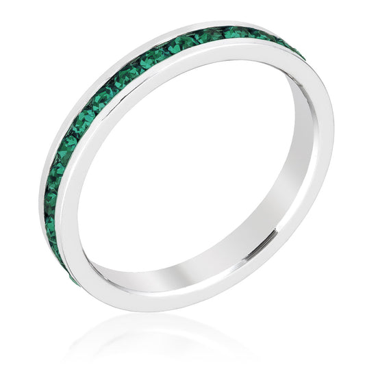 Emerald Crystal Stackable Eternity Ring