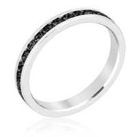 Jet Black Crystal Stackable Eternity Ring