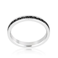 Jet Black Crystal Stackable Eternity Ring