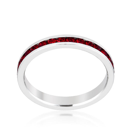 Garnet Crystal Stackable Eternity Ring