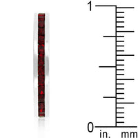 Garnet Crystal Stackable Eternity Ring