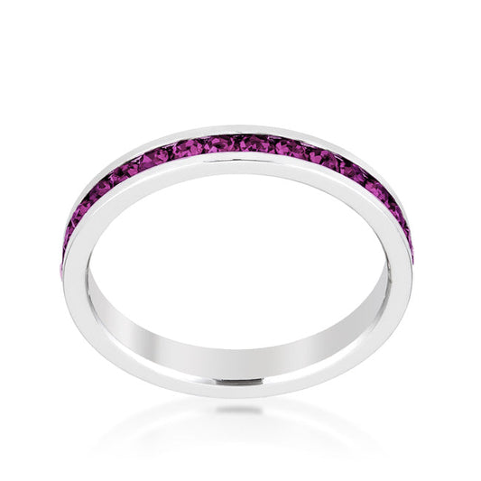 Amethyst Crystal Stackable Eternity Ring