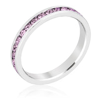 Lavender Crystal Eternity Stackable Ring