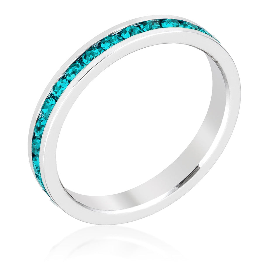Turquoise Crystal Stackable Eternity Ring