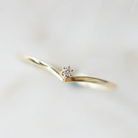 Gold Plated Sterling Silver V Shape Promise Ring