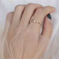Gold Plated Sterling Silver V Shape Promise Ring