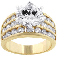 Classic Gold Cubic Zirconia Engagement Ring