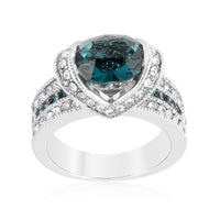 Ovaline Blue Cubic Zirconia Ring
