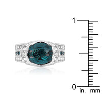 Ovaline Blue Cubic Zirconia Ring