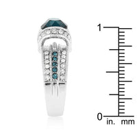 Ovaline Blue Cubic Zirconia Ring