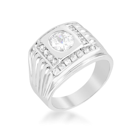 Men's Square Cubic Zirconia Ring