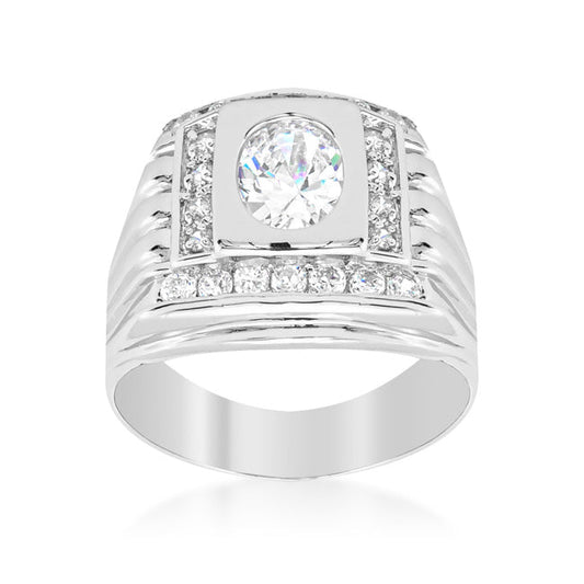 Men's Square Cubic Zirconia Ring