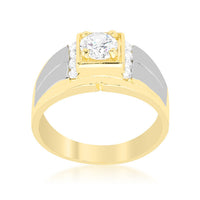 Two-Tone Cubic Zirconia Men's Ring