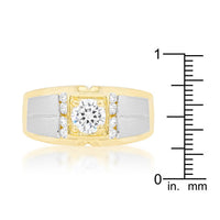 Two-Tone Cubic Zirconia Men's Ring