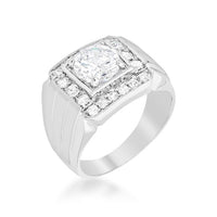 Men's Two-Tone Cubic Zirconia Ring