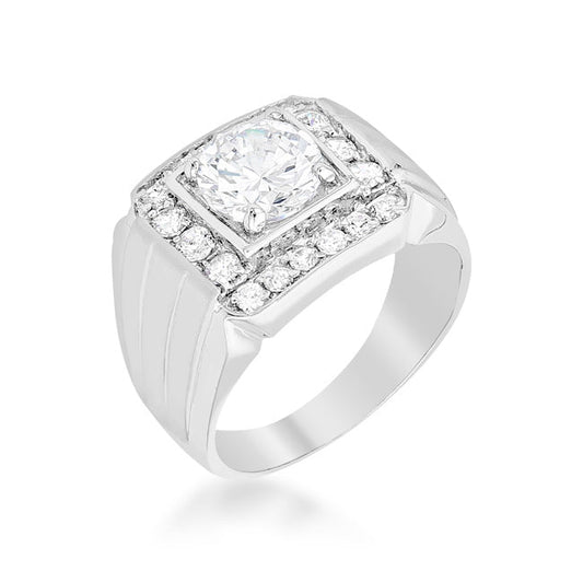 Men's Two-Tone Cubic Zirconia Ring
