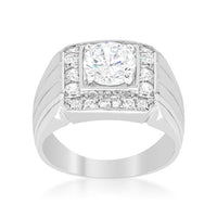 Men's Two-Tone Cubic Zirconia Ring