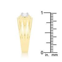 Golden Triplet Cubic Zirconia Ring