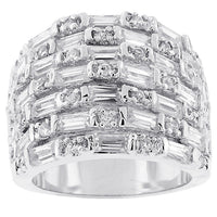 Multi-Row Cubic Zirconia Ring