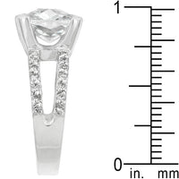 Double Band Cushion-Cut Cubic Zirconia Engagement Ring