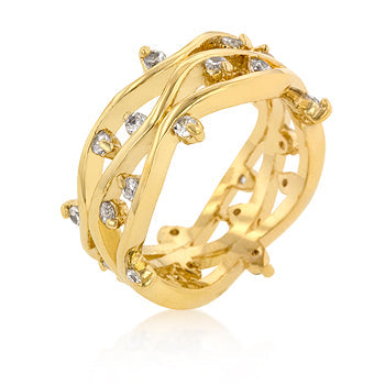 Golden Vines Cubic Zirconia Ring