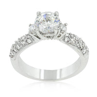 Classic Pave Clear Zircon Bridal Ring