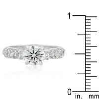 Classic Pave Clear Zircon Bridal Ring