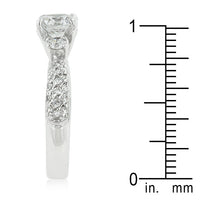 Classic Pave Clear Zircon Bridal Ring