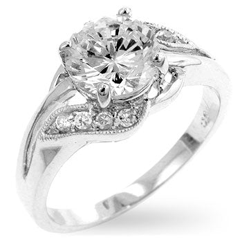 Elegant Floral Engagement Ring