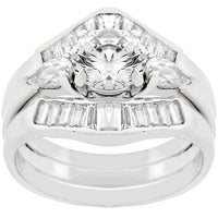 Two-Piece Cubic Zirconia Engagement Ring Set