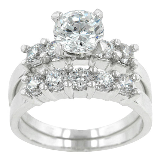 Classic Rhodium Wedding Set