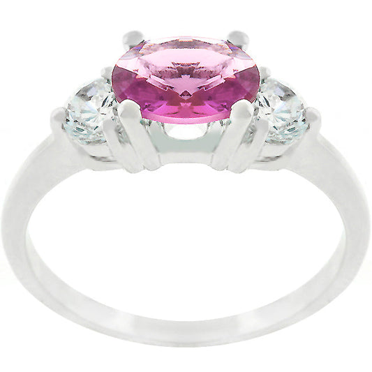 Oval Three-Stone Cubic Zirconia Ring